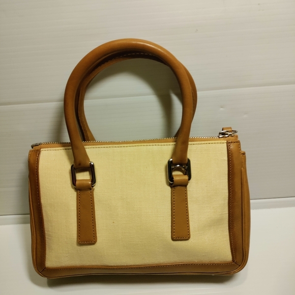 Coach Vintage Bonnie Legacy Linen And Leather Satchel Purse A 1P 9436 👓RARE👓 - Picture 3 of 11